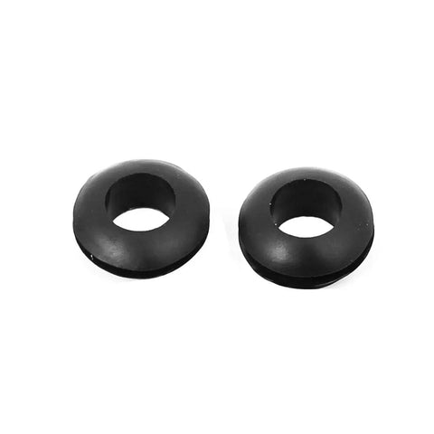 Heavy Duty Rubber Wire Grommets 100 Pack 7mm Inner Diameter Cable Ring Protectors For Round Belt Pulleys, two black rubber grommets.