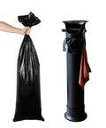 Espresso Knock Box Garbage Bags 13x35 Inches 100 Pack next to floor-standing dump bin