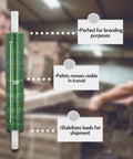 Built Tough Dark Green Plastic Stretch Wrap With Slick Self Adhesive Cling And Easy Grip Core Handles 20 By 1000 Feet Heavy Duty 80 Gauge, 20" roll overview for pallet securing.