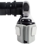 Close-up of Heavy Duty Wet Dry Squeegee Vacuum Tool with 2 Piece S-Wand, dual blade edges for 1.5 inch hose, black and grey design.