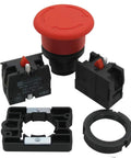 Red 22mm Mushroom Emergency Stop Push Button Switch 2NC Latching With Panel Mount 660V AC 10A 2 Pack Adjustable Mount Hole