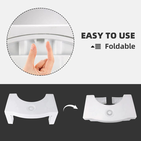7 Inch Heavy Duty Toilet Stool For Adults, Non Slip Folding Foot Rest For Easier Squatting In Bathroom, foldable design