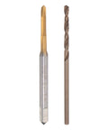 M2 X 0.4 Spiral Point Thread Tap And 1.6mm Drill Bit Set For Precision Threading Titanium Plated Cobalt High Speed Steel