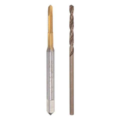 M2 X 0.4 Spiral Point Thread Tap And 1.6mm Drill Bit Set For Precision Threading Titanium Plated Cobalt High Speed Steel