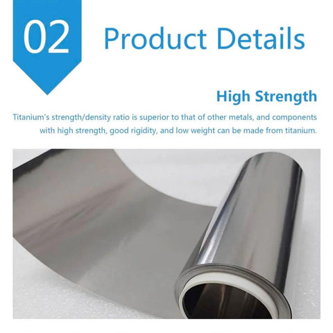 Roll of titanium foil showcasing strength for Top Notch Ninety Nine Point Nine Percent Pure Metal Foil Sheet For Precision Modeling