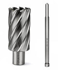 Two-piece annular cutter set with Weldon shank drill bit; 3/4 in cutting diameter, HSS.
