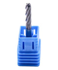Ball Nose Solid Carbide End Mill Set 5Pcs One Eighth Inch AlTiN Coated 4 Flute 30 Degree Helix Milling Bits in blue packaging