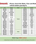 Fitment guide for Top Tier Tpms Tire Pressure Sensors Plug And Play Compatible For Toyota Lexus SUV Sedan auto parts.