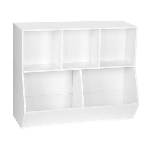Totally Kid Approved Bookshelf And Storage Organizer For Playroom With Open Wooden Bookcase Shelves Toy Cabinet Featuring Smooth Rounded Edges And Super Sturdy White Finish