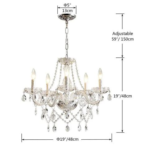 Smoky Gray K9 Crystal Chandelier Modern Ceiling Light Fixture With 6 Lights Sparkling Crystal Chains And Pendants Glam Home