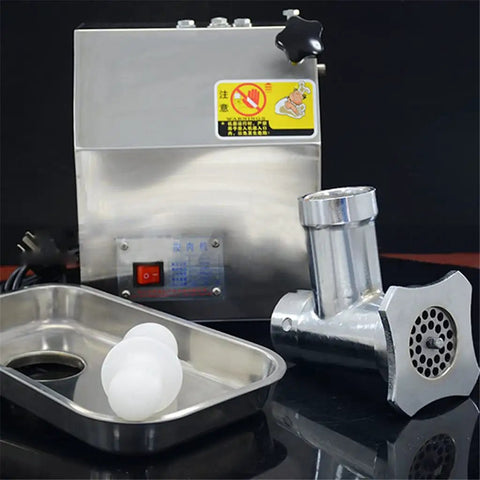 Heavy Duty Meat Grinder Workhorse 120kg Per Hour Commercial Electric Multi Function Desktop Grinding Machine Pro Grade Food Grade Stainless Steel Easy One Button Start with tray and grinding head