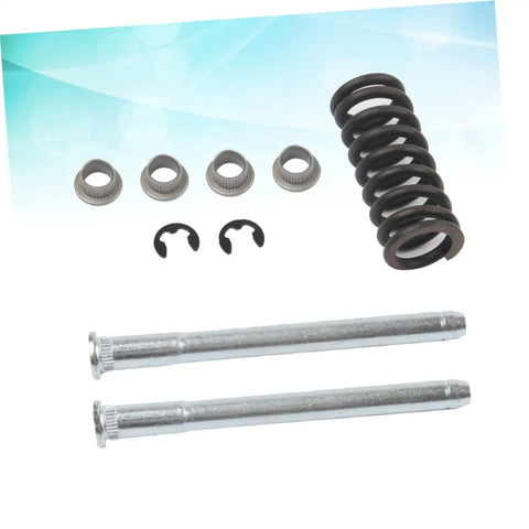Door Hinge Repair Kit Full Set With Pins Springs And Bushings For Front And Rear Doors DIY Direct Replacement No Drilling Required Easy Install Quick Fix Compatible With Most Cars And Models.