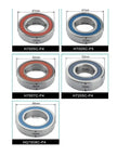 Top Tier Pair Of Sealed Angular Contact Ball Bearings For Cnc Milling Spindles With P4 P5 Precision and Heavy Duty Build shown in various sizes and designs.