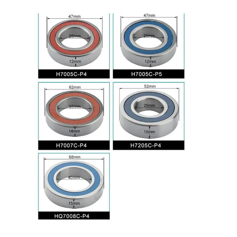 Top Tier Paired Angular Contact Ball Bearings For CNC Milling Machine Spindles Hella Accurate P4 P5 Ratings Sealed 7202 2Rz Tandem Dt Pair Built Tough set of various sizes and designs.