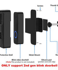 Components of Anti Theft No Drill Door Mount For Blink Video Doorbell 2021 1st Gen Weatherproof Mounting Bracket.
