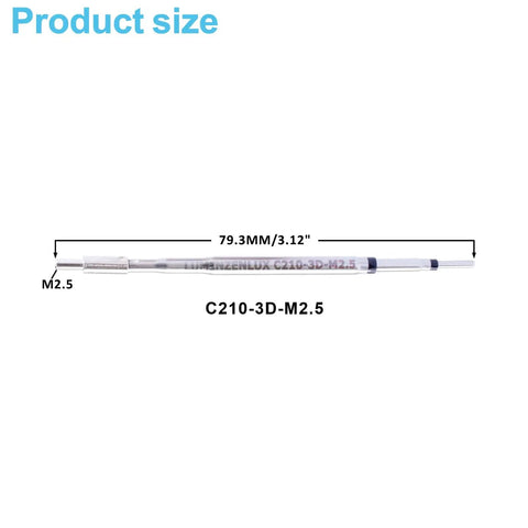 Pro Grade Heat Set Insert Tool For M2 To M5 Threaded Inserts Copper Tip Soldering Accessory, dimensions 79.3mm, size M2.5
