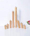 Solid Wood Tapered Sofa Legs Set Of 4 With Pre Drilled M10 Bolts 8cm Replacement Feet arranged on a white background