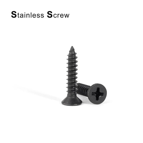 Five Piece Set Black Stainless Steel Phillips Head Self Tapping Wood Screws 4x40mm For Easy Hidden Joints In DIY Projects And Furniture Building