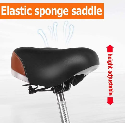 Elastic sponge saddle for Dual Seat Pedal Tricycle For Kids And Adults, Tandem Cruiser With Rear Passenger Seat, Black Edition