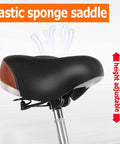 Elastic sponge saddle on Dual Seat Tandem Pedal Tricycle For Kids And Grownups with adjustable height feature