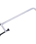 Heavy-Duty F-Clamp 2-Pack 24-Inch Bar Clamps With Swivel Pads Forged Steel welding tool shown from the side, showcasing its long arm and pad.
