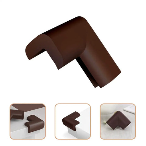 Impact Absorbing Corner Protectors 12 Piece Brown NBR Rubber Edge Guards for tables and chairs