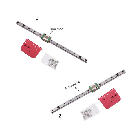 X Axis Linear Rails Direct Drive Extruder Backplane Upgrade Kit For Ender 3 And CR10 310mm Or 375mm Guide Rails shown with hardware