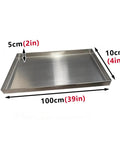 Hella Sturdy 304 Stainless Steel Drip Pan For AC Unit And Water Heater Condensate Catcher 100cm x 10cm flat utility tray
