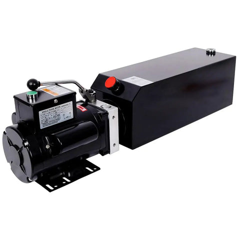 Yaton Single Acting Hydraulic Power Unit With Durable Steel Reservoir, compact unit with motor and reservoir, ideal for heavy lifting.