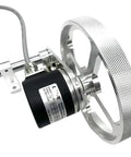 Precision 500Mm Wheel Distance Tracker Featuring Slick Rotary Encoder Design For Nifty Perimeter Tracking Auto Reset Function Plus No Sweat Power Off Memory Backup Switches with silver rotary wheel and motor.