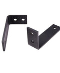Hardware for Two Panel Bypass Barn Sliding Doors Set With Frosted Glass And Solid Wood In Black Finish 84 By 96 Inches.