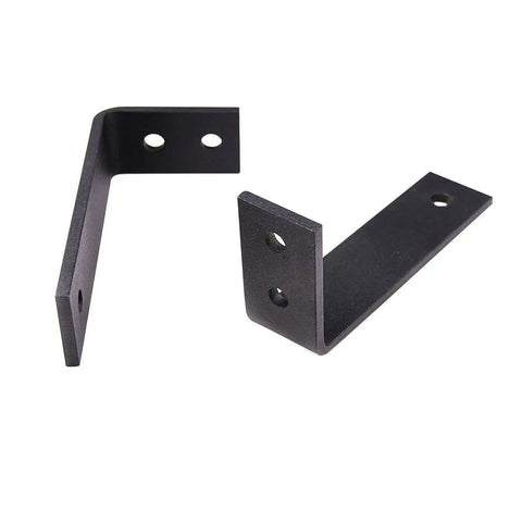 Veregio 7602 Interior Barn Bypass Sliding Doors With Frosted Glass And Solid Wood L-shaped black hardware brackets