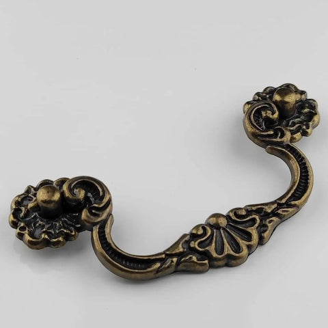 4 Pack 4-Inch Center To Center Vintage Style Bail Drawer Pulls With Drop Swing Handles In Antique Bronze Or Black Finish For Dressers And Cabinets