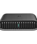 Front view of Portable Wi-Fi 6 Travel Router With AX1500 Dual Band For Hotel Or RV Use Easy Public WiFi Sharing And Phone Tether USB-C Powered
