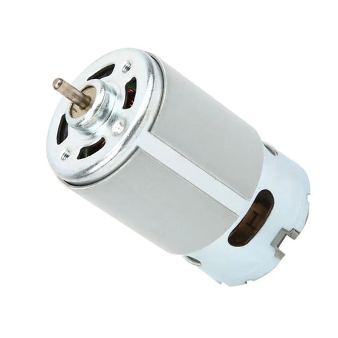Real RS550 Electric Motor 22000 RPM High Spin Brushed DC Motor For Cordless Drills And Power Tool Mods Killer Torque Pro Grade, showing side view with metal housing.
