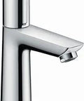 No Sweat Easy Install Tall 7 Inch Chrome Bathroom Sink Faucet With Single Lever On Off Handle EcoRight Water Saver Flow At 1.2 GPM Includes Hoses and Drain Assembly Modern Design in side view