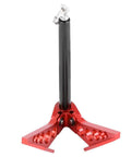 Red metal foldable earth anchor winch for 1/10 RC crawlers, ground grip tool for Axial SCX10 D90 CC01 RC vehicles.