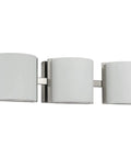 Arch LED 3-Light Vanity Light With Etched Glass, Modern Bath Fixture In Brushed Nickel on white background