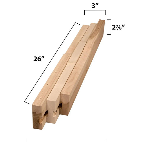 Premium No Sweat Soft Maple Table Leaf Slide Set For Standard Four Leg Dining Tables Smooth Glide Heavy Duty wood extension slides, 26" long.