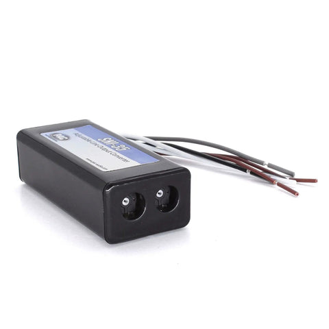 SNI-35 Variable LOC Line Out Converter For Car Audio Install, black rectangular device with wires and connectors visible