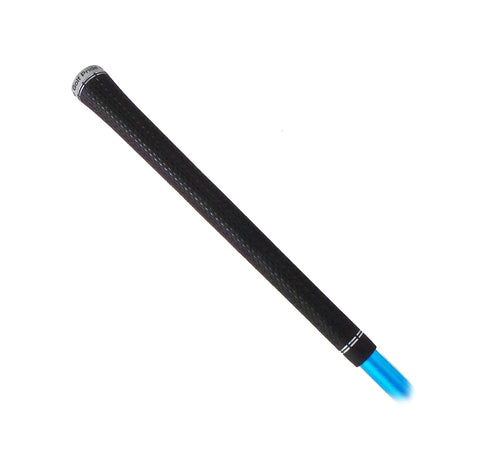 Tour AD UB 6 Graphite Driver Shaft Kit With Adapter Grip Tour Velvet 360 view with black grip and blue tip.