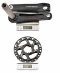 Square Taper Mountain Bike Crank Arm Set for 110mm to 160mm Spacing, Includes Right Arm and Single Ring Disc, 28T to 36T Chainring Options, Lightweight About 550g, High Carbon Steel Durable Performance Upgrade shown on scale