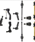 GMC Savana 3500 Front Suspension Kit With Tie Rod End Sway Bar Link Ball Joint Pitman Arm Idler Arm Idler Arm Bracket For 2006 2007 6.6L V8 Diesel Turbocharged 3 Groove Spline Heavy Duty Replacement