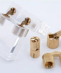 Brass Hidden Cabinet Hinges 4 Pcs 14mm Barrel Concealed Hinges With 180 Degree Opening For Cabinets Furniture Jewelry Boxes
