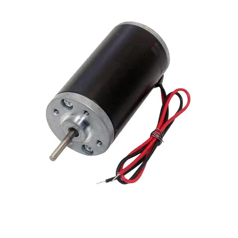 Permanent Magnet DC Motor With High Torque And Reverse Capability 24V DC 4000 RPM Industrial Grade Forward And Backward Drive 12V 24V Compatible One Piece Unit For Robotics Automation And Hobby Power Projects, black cylindrical motor with shaft and wires