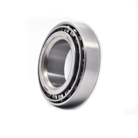 Side view of 25580/25520 Tapered Roller Bearing Cup and Cone Set showcasing metal construction and dimensions.