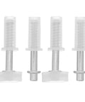Heavy Duty 4 Piece Bi Fold Closet Door Hardware Kit With Top Roller Pivot Set In Modern White Finish Built For Super Smooth Glide And Rock Solid Performance On Interior Folding Doors Great For Quick Repairs And Maintaining Awesome Door Style Day, white metal pivots