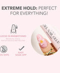 4 In 1 Gel Nail Glue HEMA Free Easy Application Multi Use Builder Gel For Gelly Tip Adhesion Rhinestones 3D Nail Art Non Wipe Soak Off