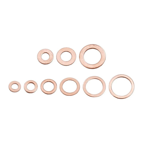 Heavy Duty Flat Copper Washers Kit Nuts And Bolts Diesel Injector Seals Fits Marine Industrial Auto Cars Heat Resistant Stuff Keep Engines Smooth Without Leaking While You Save Cash Doing It Yourself Now And Make Your Ride Perform Sweet, assorted sizes