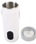 Grab And Go Travel Electric Kettle 350ml Cordless Fast Boiling Hot Water Maker For Camping Road Trips And Outdoor Adventures showing stainless steel interior.